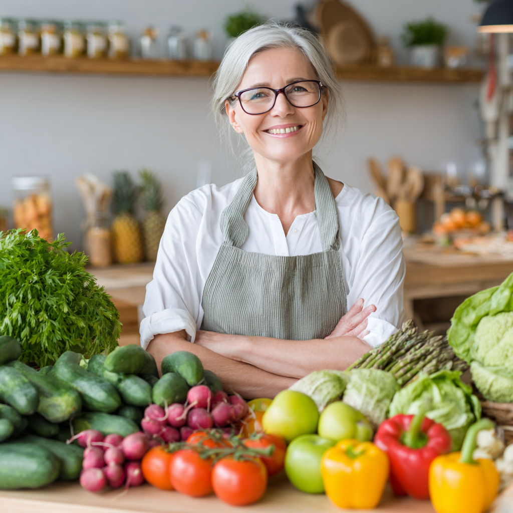 Свіжі органічні продукти та збалансовані страви для здорового харчування